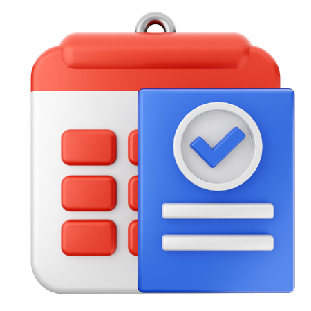 List Calendar  3D Icon