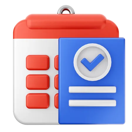 List Calendar  3D Icon