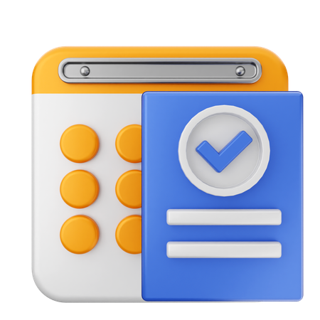 List Calendar  3D Icon