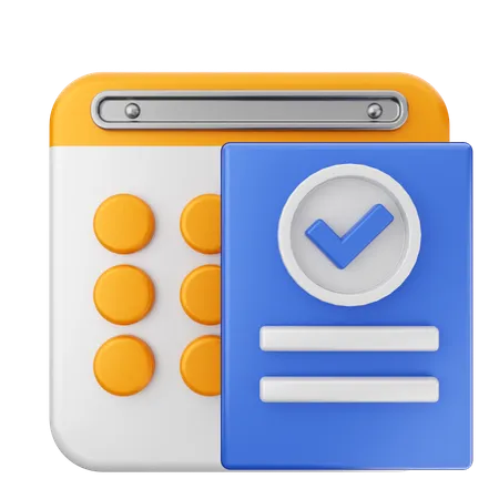 List Calendar  3D Icon