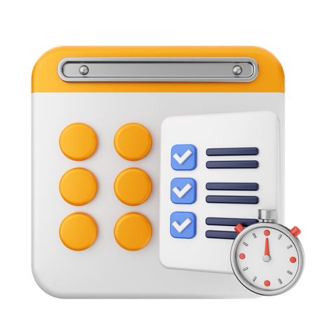 List Calendar  3D Icon