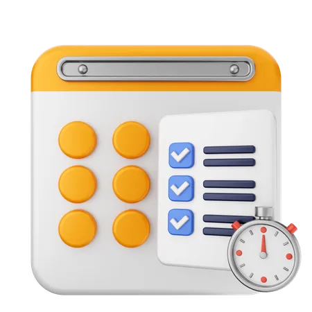 List Calendar  3D Icon