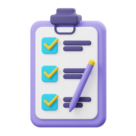 Lista de aprovação  3D Icon