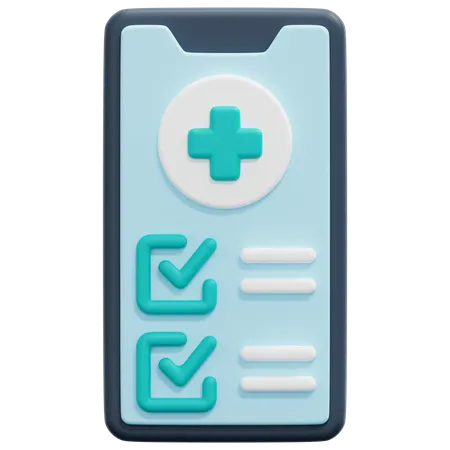 Lista de atención médica en línea  3D Icon