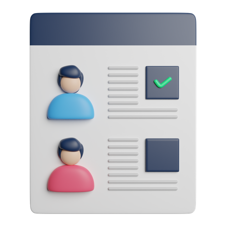 Lista de candidatos  3D Icon