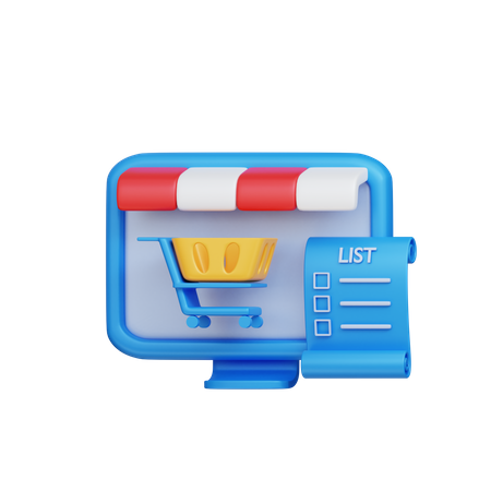 Lista de compras en línea  3D Icon