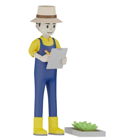 Lista de elaboración de agricultores  3D Illustration