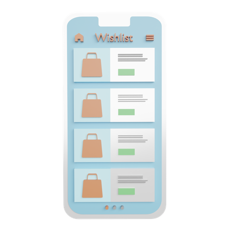 Lista de deseos de compras  3D Illustration