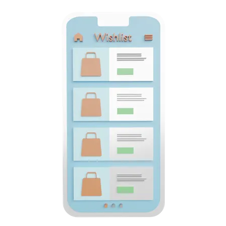 Lista de deseos de compras  3D Illustration