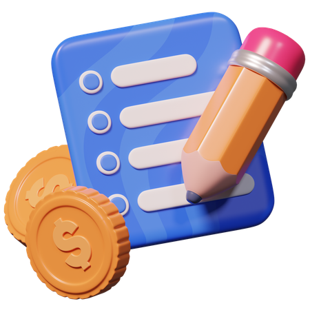 Lista de finanças  3D Icon