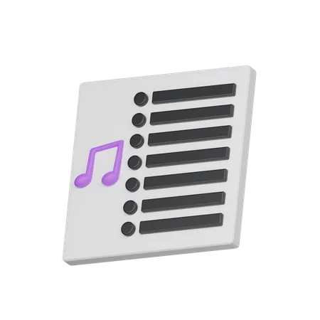 Lista De Reproduccion Lista De Canciones Icono 3 D 3D Icon
