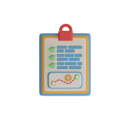 Mapa de rotas da lista de verificação de negócios  3D Icon
