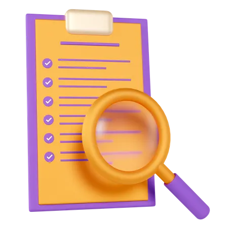 Lista de verificação de pesquisa  3D Icon