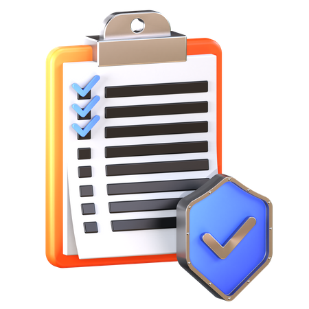 Lista de verificação de segurança  3D Icon
