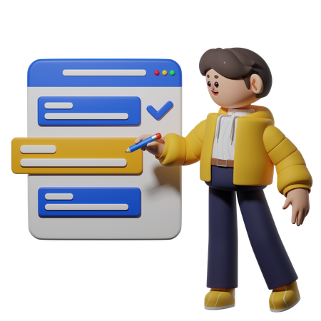 Lista de verificação de trabalho  3D Icon