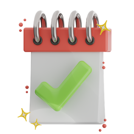 Lista de verificação do calendário  3D Icon