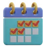 lista de verificação do calendário