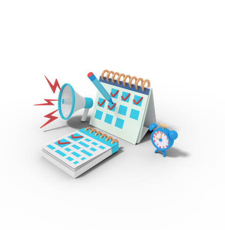 Lista de verificação do cronograma de marketing  3D Icon