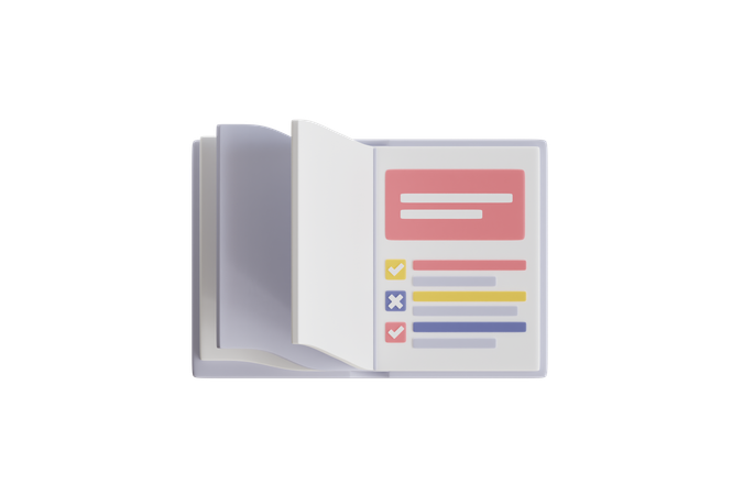 Lista de verificação de documentos  3D Icon