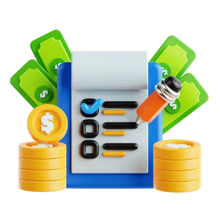 Lista de verificação financeira  3D Icon