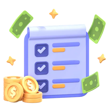 Lista de verificação financeira  3D Icon