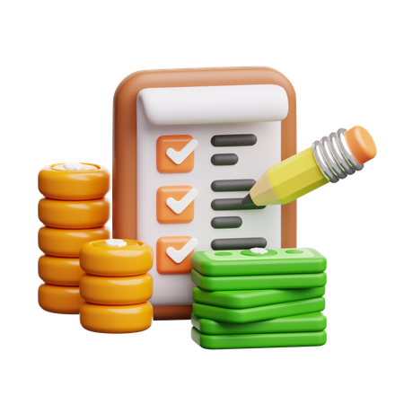 Lista de verificação financeira  3D Icon