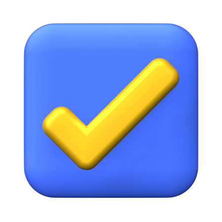Lista de verificação quadrada  3D Icon