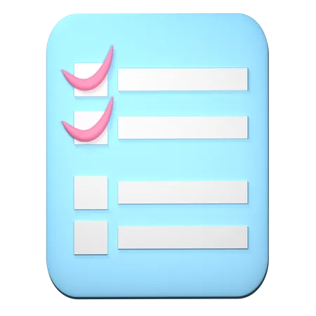Lista de Verificación  3D Illustration