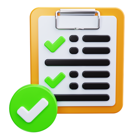 Lista de verificación con marcas de verificación  3D Icon