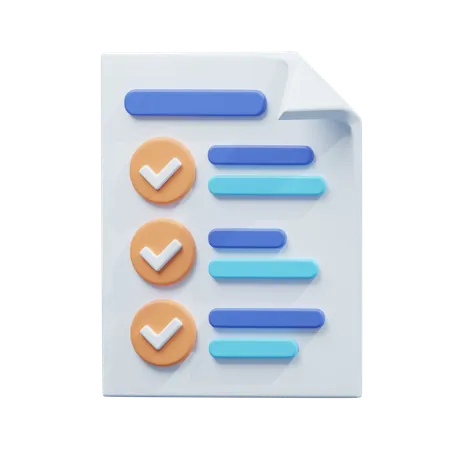 Lista de verificación de archivos  3D Icon