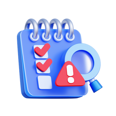 Lista de verificación de auditoría de riesgos  3D Icon