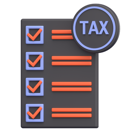 Lista de verificación de impuestos  3D Icon