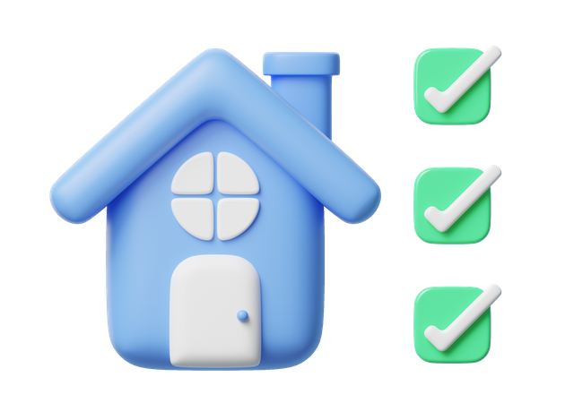 Lista de verificación de la casa  3D Icon