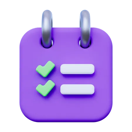 Lista de verificación de notas  3D Icon