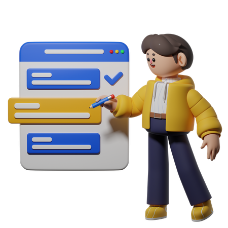 Lista de verificación de trabajo  3D Icon