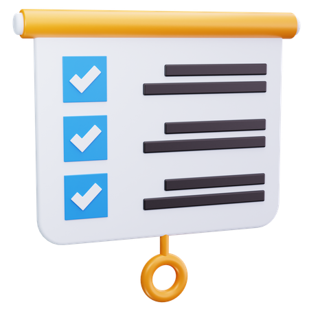 Diapositiva de lista de verificación  3D Icon