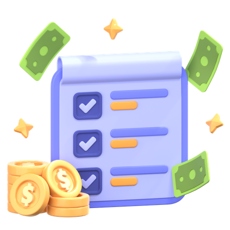 Lista de verificación financiera  3D Icon