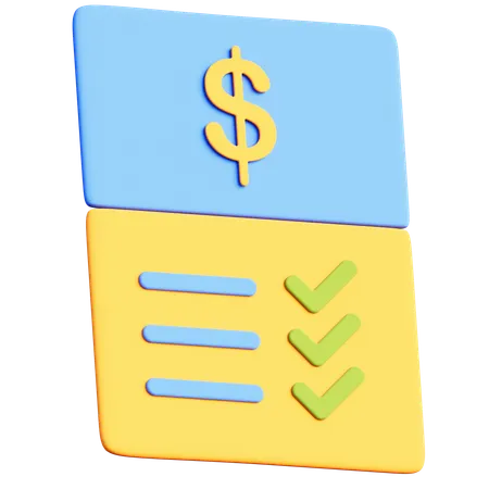 Gráfico de lista de verificación de finanzas  3D Icon