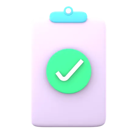 Portapapeles de lista de verificación  3D Icon