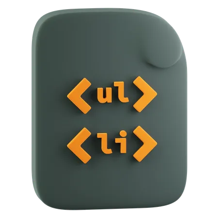 Lista desordenada html  3D Icon