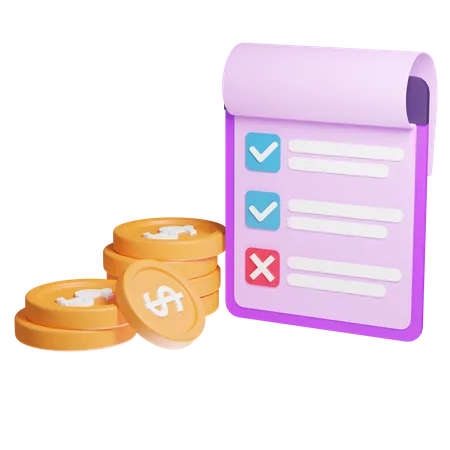 Lista financiera  3D Icon