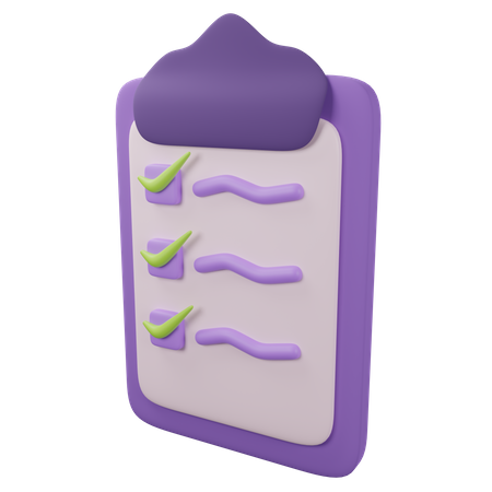 Liste de contrôle  3D Icon