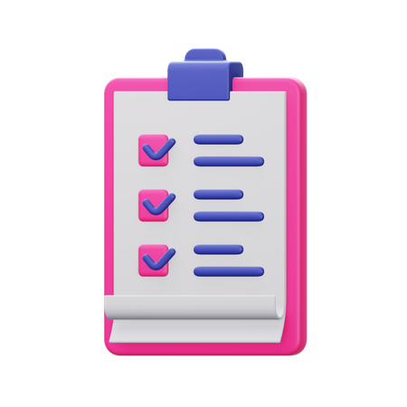 Liste de contrôle  3D Icon