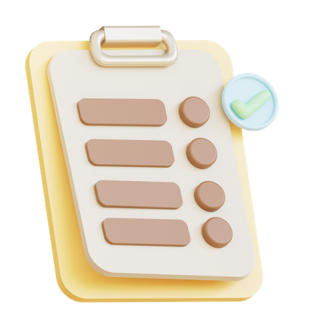 Liste de contrôle  3D Icon