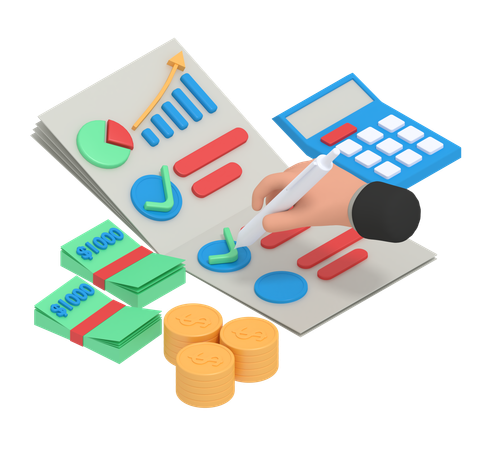 Liste de contrôle de croissance  3D Illustration