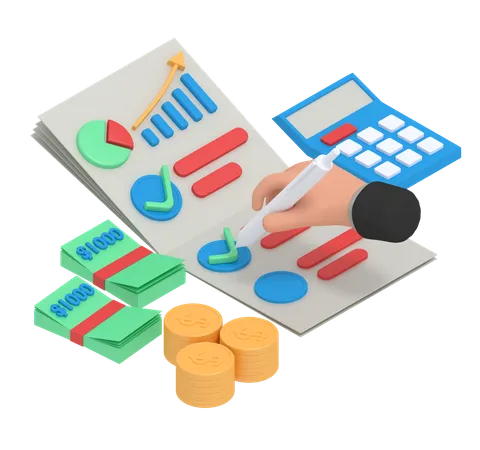 Liste de contrôle de croissance  3D Illustration