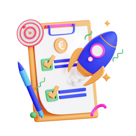 Liste de contrôle de démarrage  3D Icon