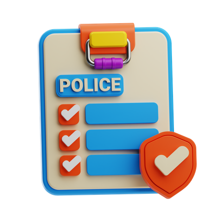 Liste de contrôle de la police  3D Icon