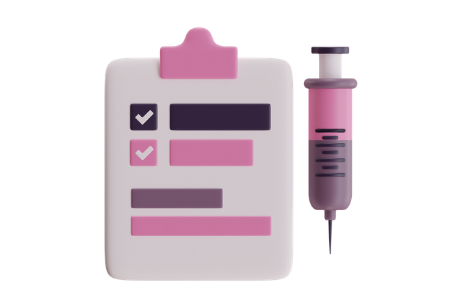 Liste de contrôle des vaccins  3D Icon