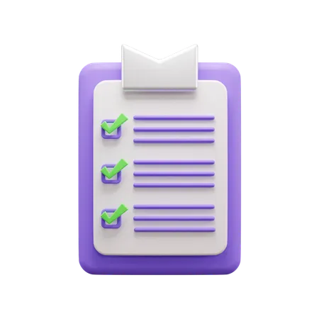 Document de liste de contrôle  3D Icon